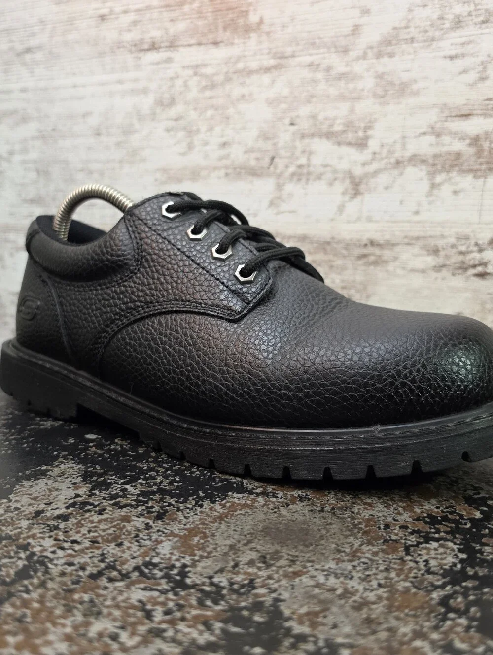 Skechers Cottonwood Jaken Slip Resistant Oxford Shoes Sz 9 77509BJ BLK